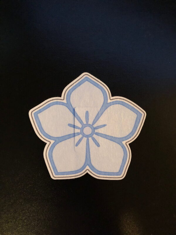 Flower Designed precut adhesive patch to secure all diabetic devices