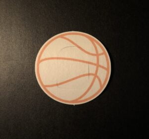 Basketball Designed precut adhesive patch to secure all diabetic devices