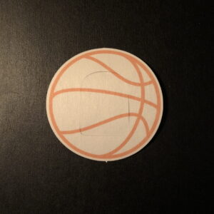 Basketball Designed precut adhesive patch to secure all diabetic devices