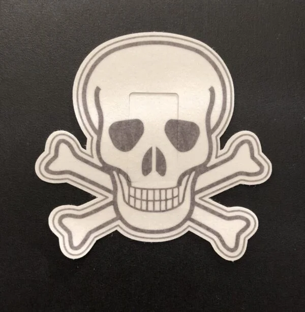 Skull Designed precut adhesive patch to secure all diabetic devices