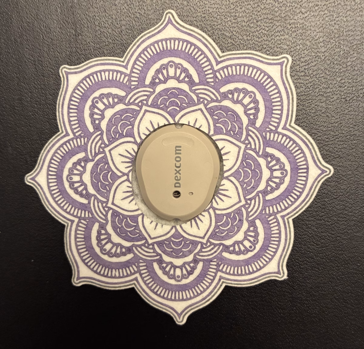 Mandala Designed precut adhesive patch to secure all diabetic devices