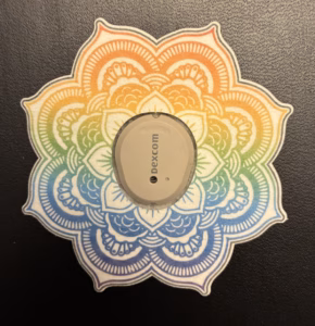 Mandala Designed precut adhesive patch to secure all diabetic devices