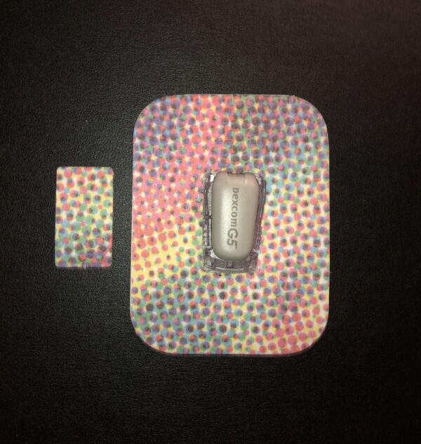 Color Dots Designed precut adhesive patch to secure all diabetic devices