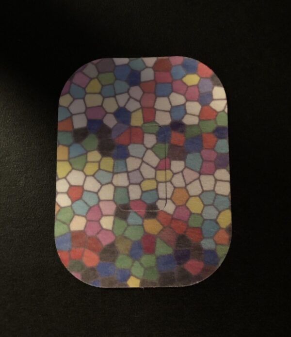 Stained Glass Designed precut adhesive patch to secure all diabetic devices
