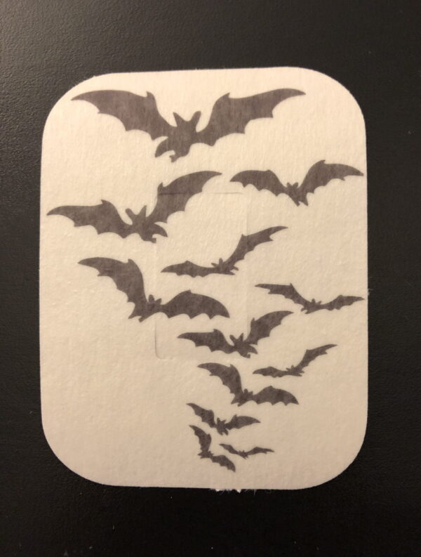Halloween Flight of Bats Designed precut adhesive patch to secure all diabetic devices