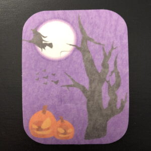 Halloween Flying Witch Designed precut adhesive patch to secure all diabetic devices