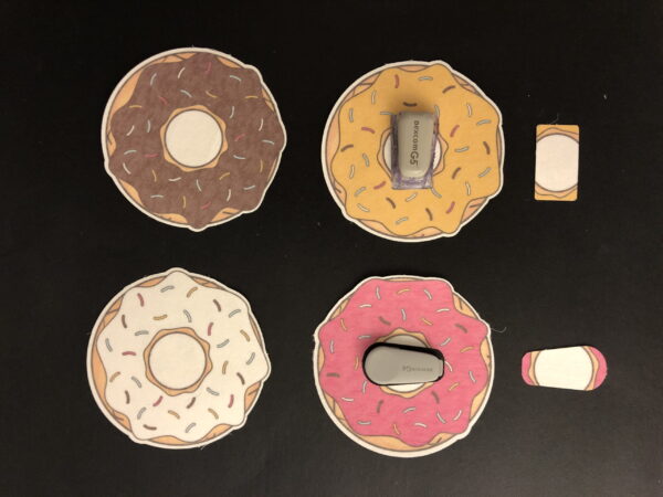 Doughnut Designed precut adhesive patch to secure all diabetic devices