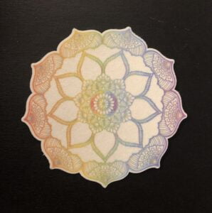 Flower Mandala Designed precut adhesive patch to secure all diabetic devices