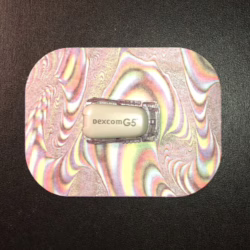 Colors Designed precut adhesive patch to secure all diabetic devices