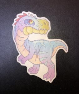 Cute Dinosaur Designed precut adhesive patch to secure all diabetic devices