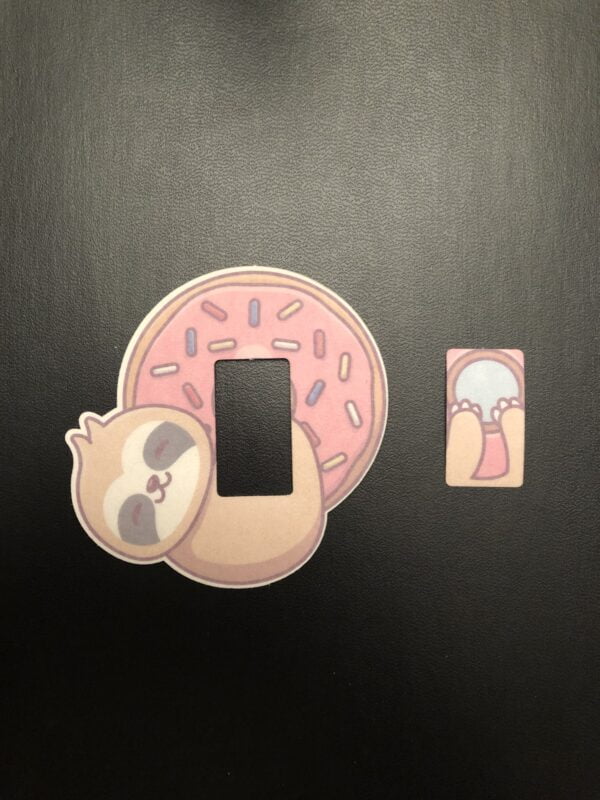 Cute Sloth Designed precut adhesive patch to secure all diabetic devices