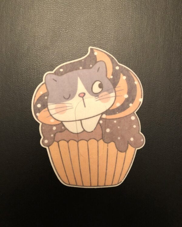 Cat in Cupcake Designed precut adhesive patch to secure all diabetic devices