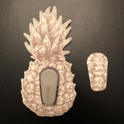 Pineapple Designed precut adhesive patch to secure all diabetic devices