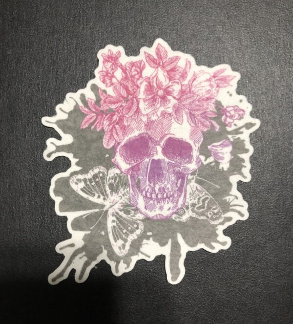 Flower Skull Designed precut adhesive patch to secure all diabetic devices