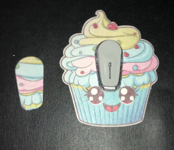 Cute Cupcake Designed precut adhesive patch to secure all diabetic devices G6