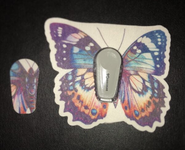 Cute Butterfly Designed precut adhesive patch to secure all diabetic devices G6