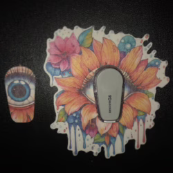 Flower Eye Designed precut adhesive patch to secure all diabetic devices G6