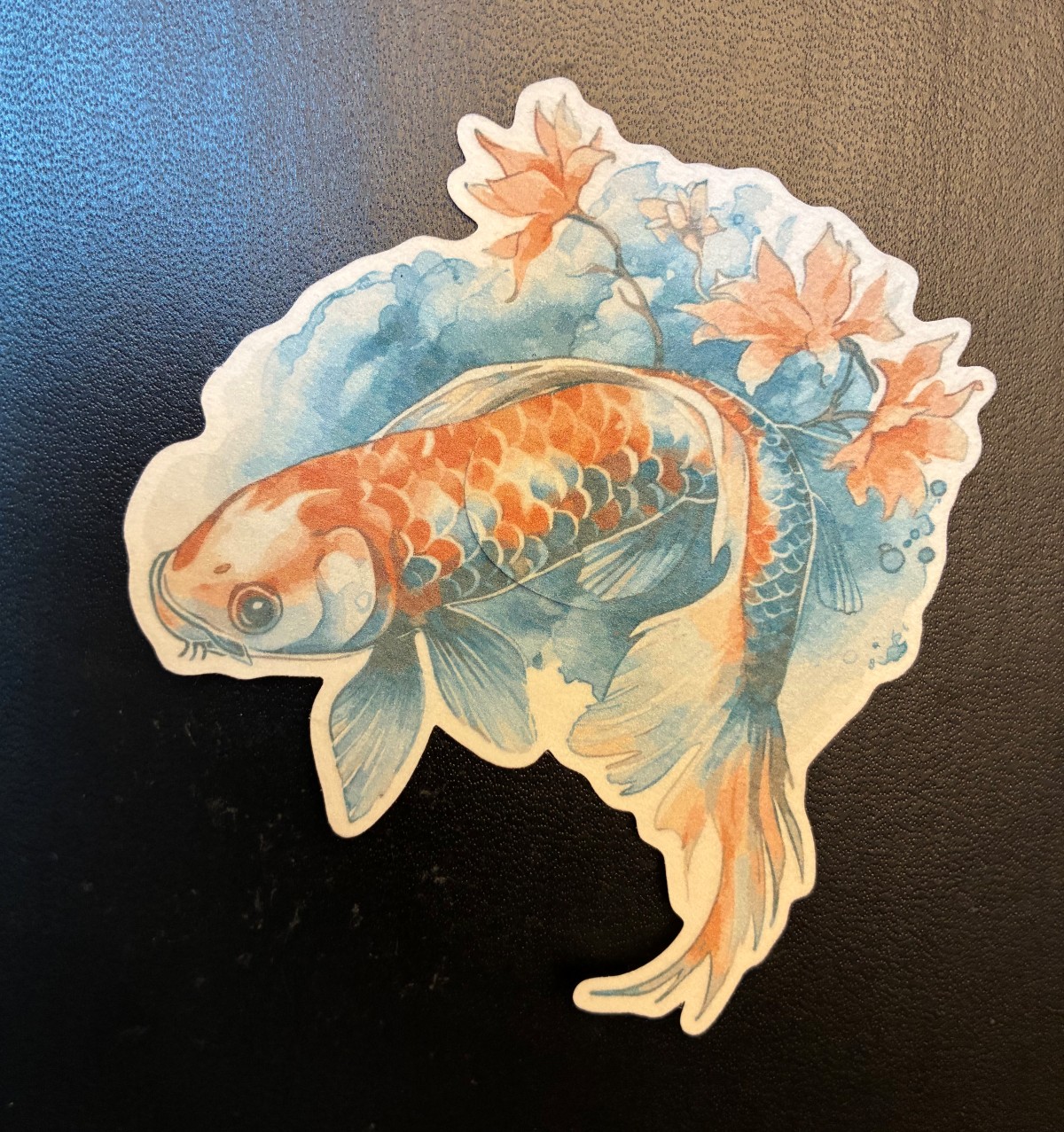 Koi Fish Design precut adhesive patch to secure all diabetic devices