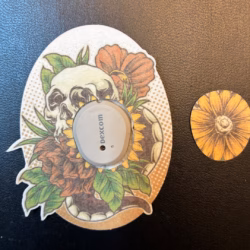 Skull Flowers Design precut adhesive patch to secure all diabetic devices G7