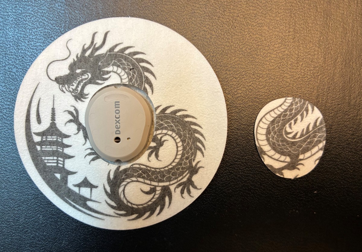 Dragon 2 Design precut adhesive patch to secure all diabetic devices Dexcom G7