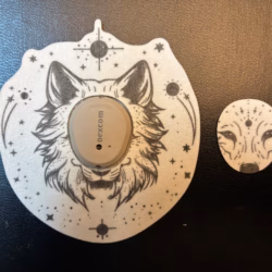 Celestial Wolf Design precut adhesive patch to secure all diabetic devices G7